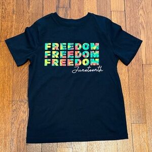 Kids Freedom Juneteenth Black T-shirt Size Small 7/8